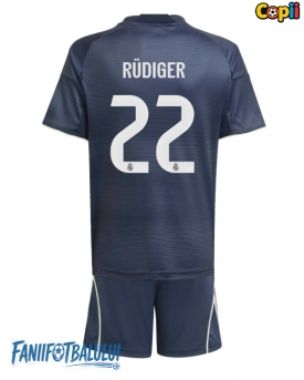 Real Madrid Antonio Rudiger #22 Echipament de Fotbal Replică 2025-26 Copii Deplasare (+ Șorturi)